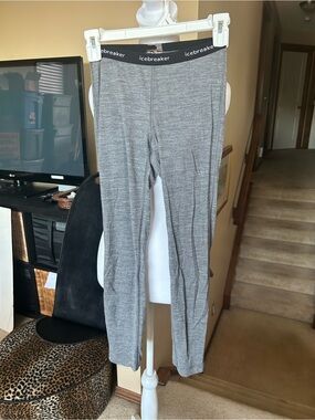 Icebreaker Gray Merino 200 Base Layer Leggings